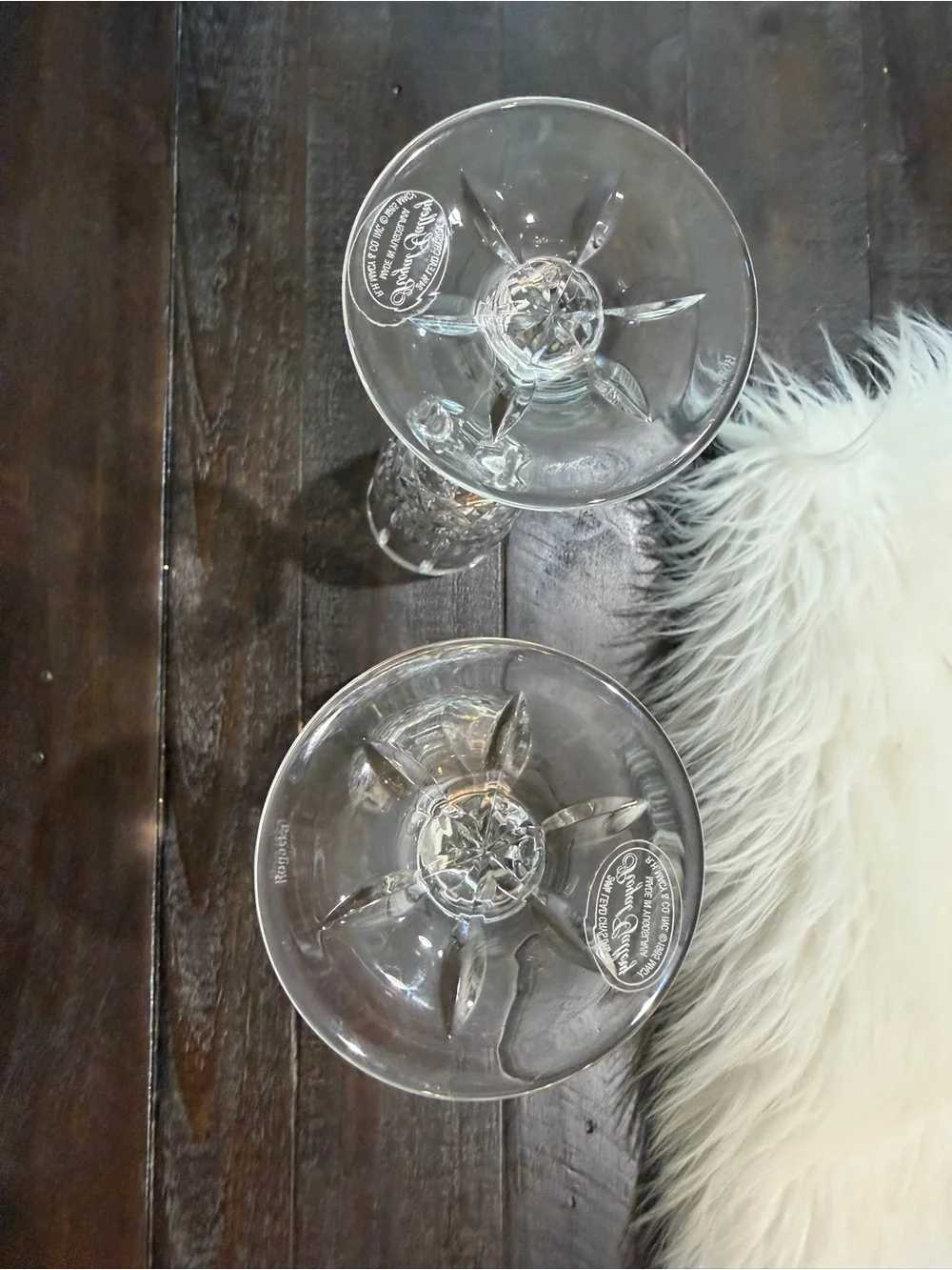 Vintage Royal Gallery crystal champagne flutes Set of 2. Macys NOS flawless
